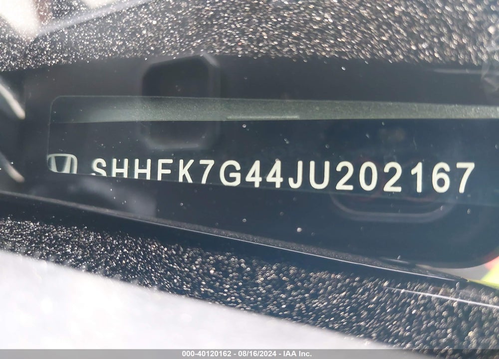 2018 HONDA CIVIC SPORT VIN: SHHFK7G44JU202167