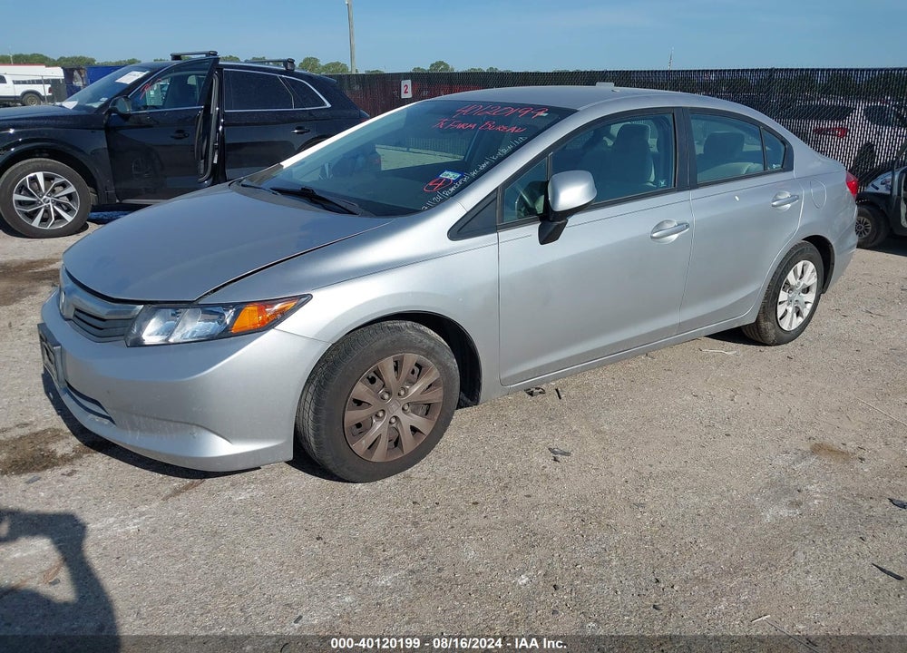 2012 HONDA CIVIC LX VIN: 19XFB2F51CE107654