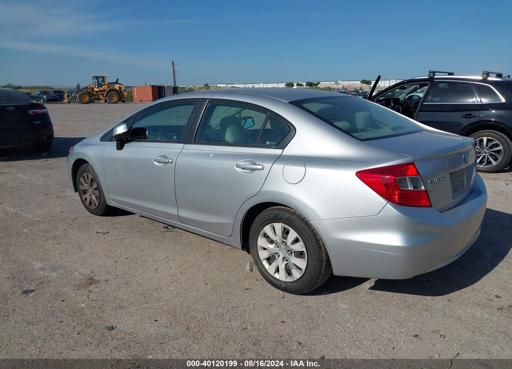 2012 HONDA CIVIC LX VIN: 19XFB2F51CE107654