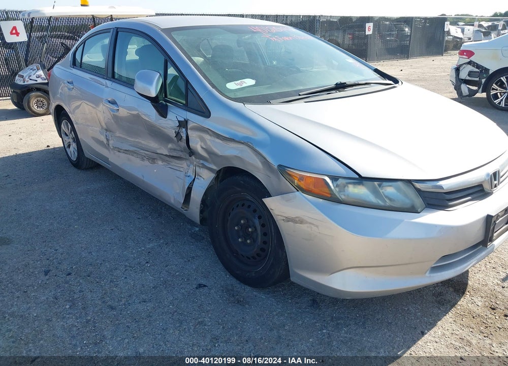 2012 HONDA CIVIC LX VIN: 19XFB2F51CE107654
