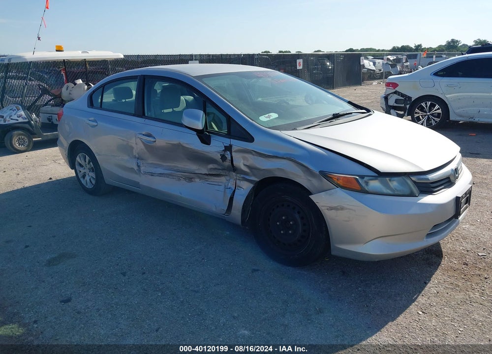 2012 HONDA CIVIC LX VIN: 19XFB2F51CE107654