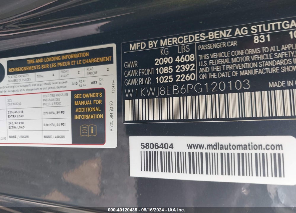 2023 MERCEDES-BENZ C 300 4MATIC VIN: W1KWJ8EB6PG120103