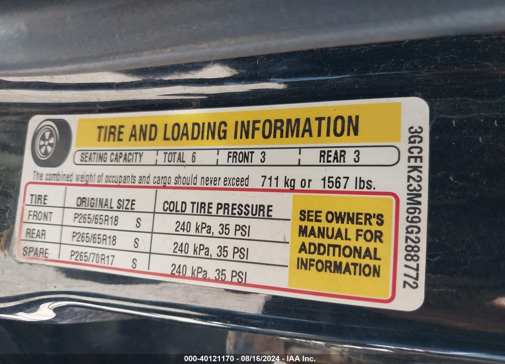 2009 CHEVROLET SILVERADO 1500 LT VIN: 3GCEK23M69G288772