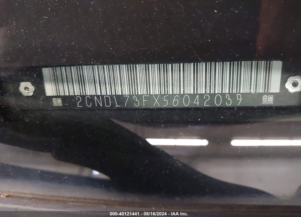 2005 CHEVROLET EQUINOX LT VIN: 2CNDL73FX56042039