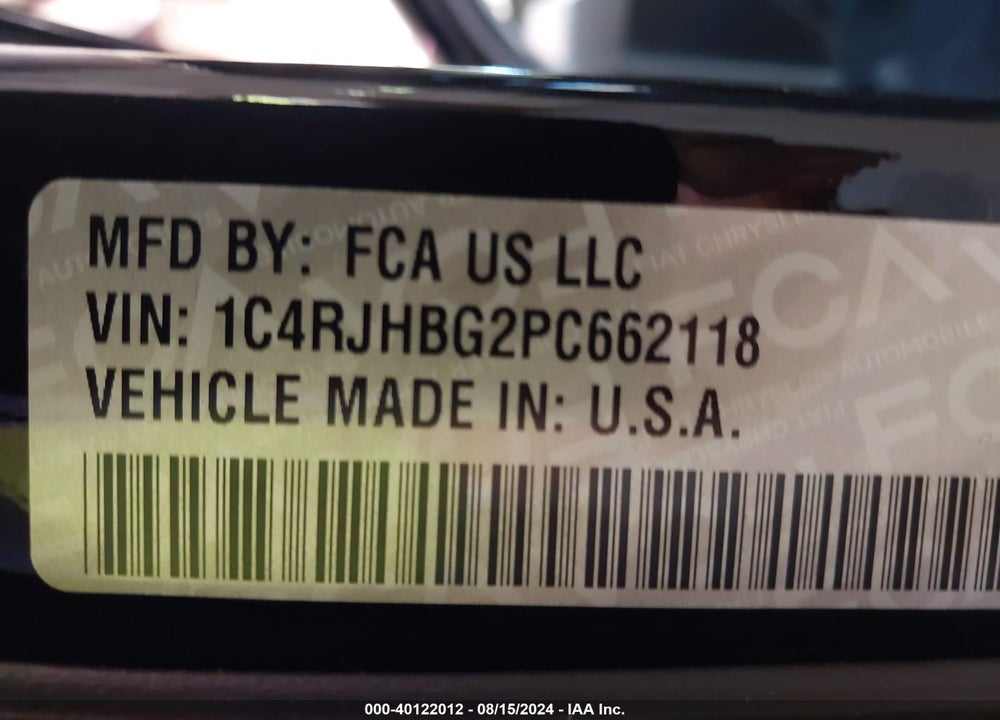 2023 JEEP GRAND CHEROKEE LIMITED 4X4 VIN: 1C4RJHBG2PC662118