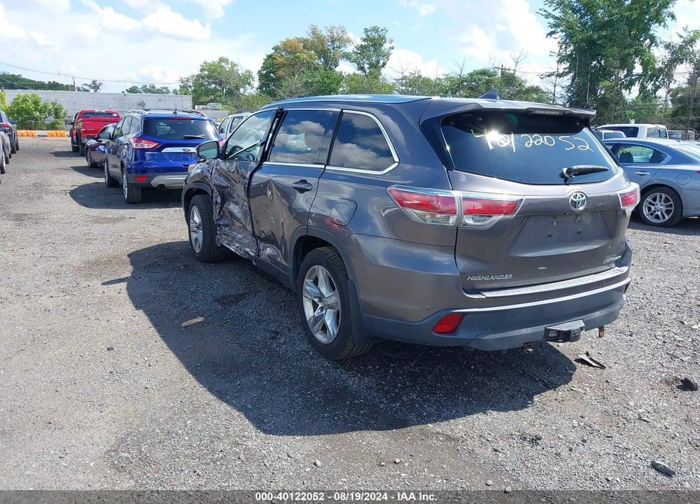 2014 TOYOTA HIGHLANDER LIMITED V6 VIN: 5TDDKRFH7ES027052