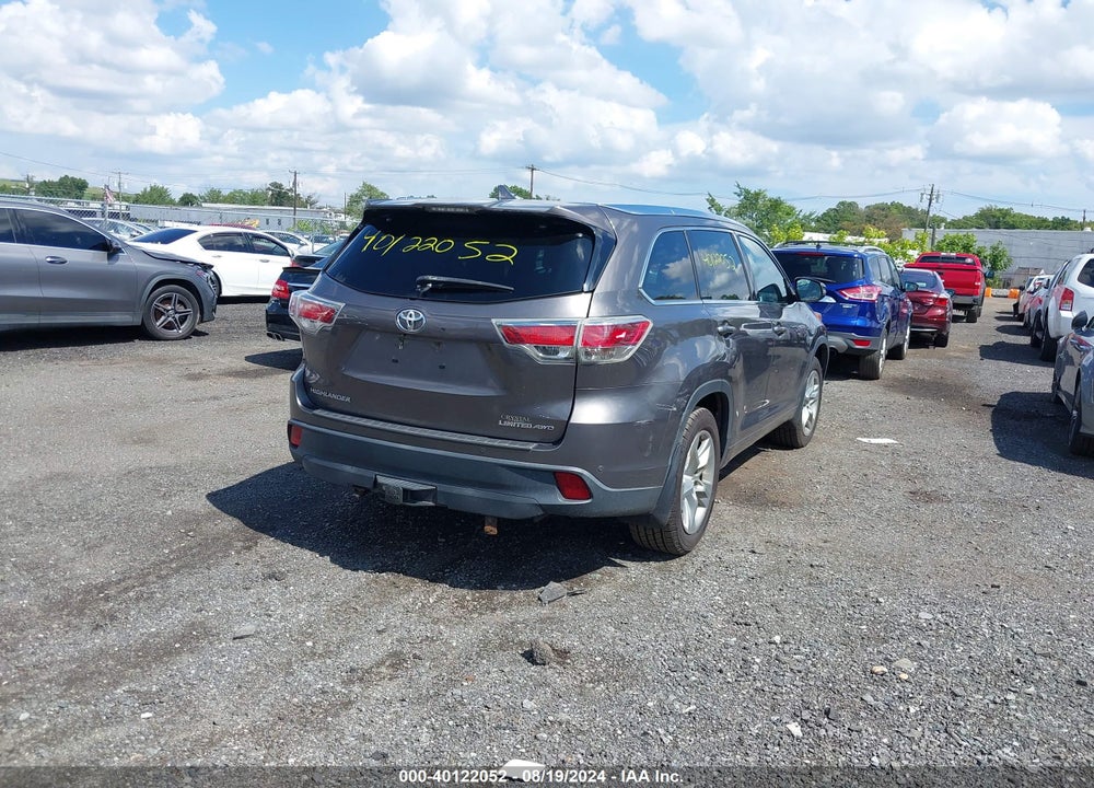 2014 TOYOTA HIGHLANDER LIMITED V6 VIN: 5TDDKRFH7ES027052