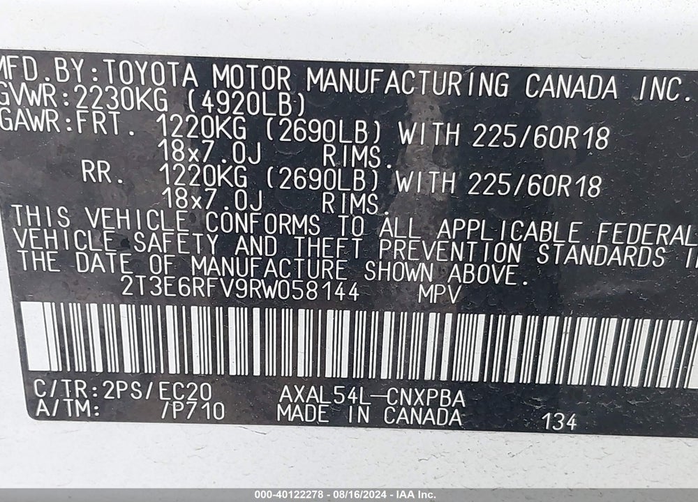 2024 TOYOTA RAV4 HYBRID XSE VIN: 2T3E6RFV9RW058144