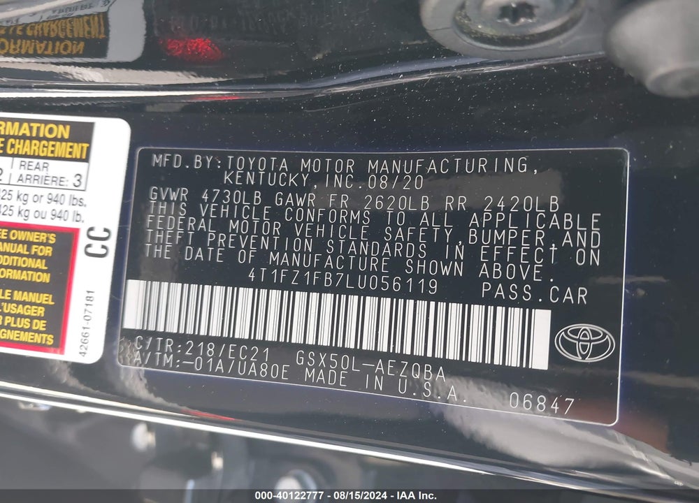 2020 TOYOTA AVALON TRD VIN: 4T1FZ1FB7LU056119