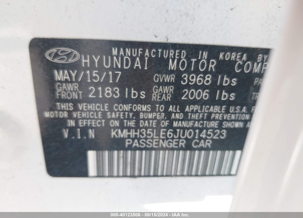 2018 HYUNDAI ELANTRA GT VIN: KMHH35LE6JU014523