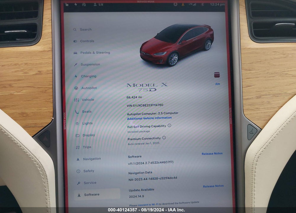 2018 TESLA MODEL X 100D/75D/P100D VIN: 5YJXCBE22JF114760