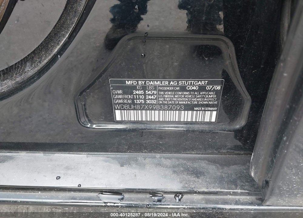 2009 MERCEDES-BENZ E 350 4MATIC VIN: WDBUH87X99B387093