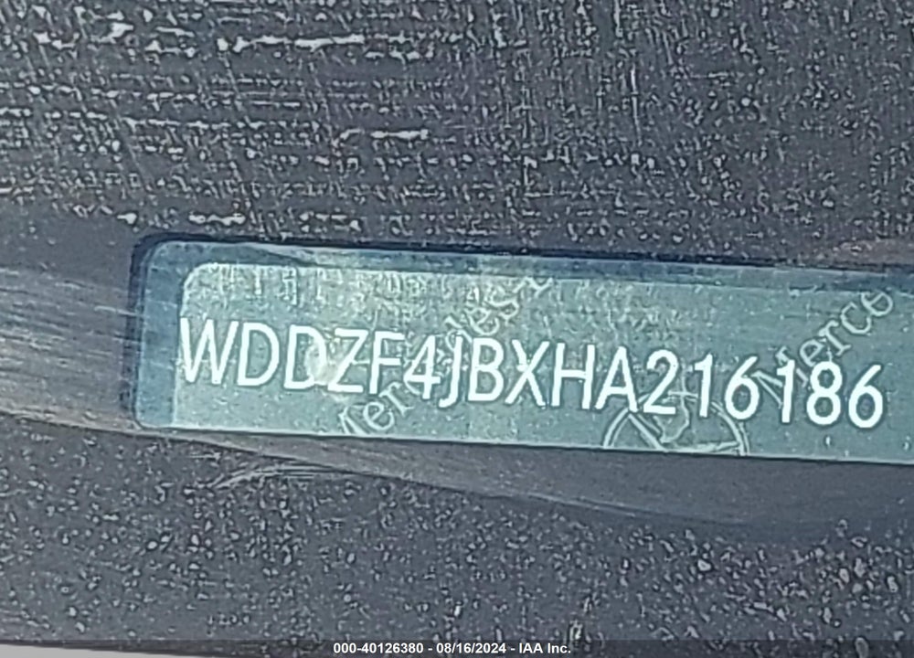 2017 MERCEDES-BENZ E 300 VIN: WDDZF4JBXHA216186