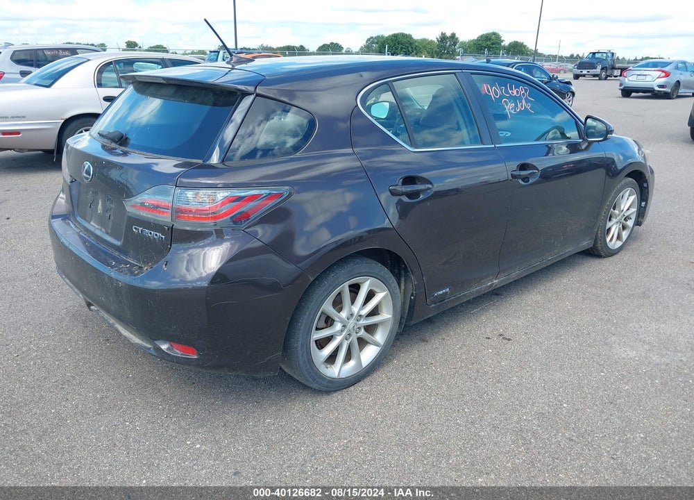 2012 LEXUS CT 200H PREMIUM VIN: JTHKD5BH9C2069452