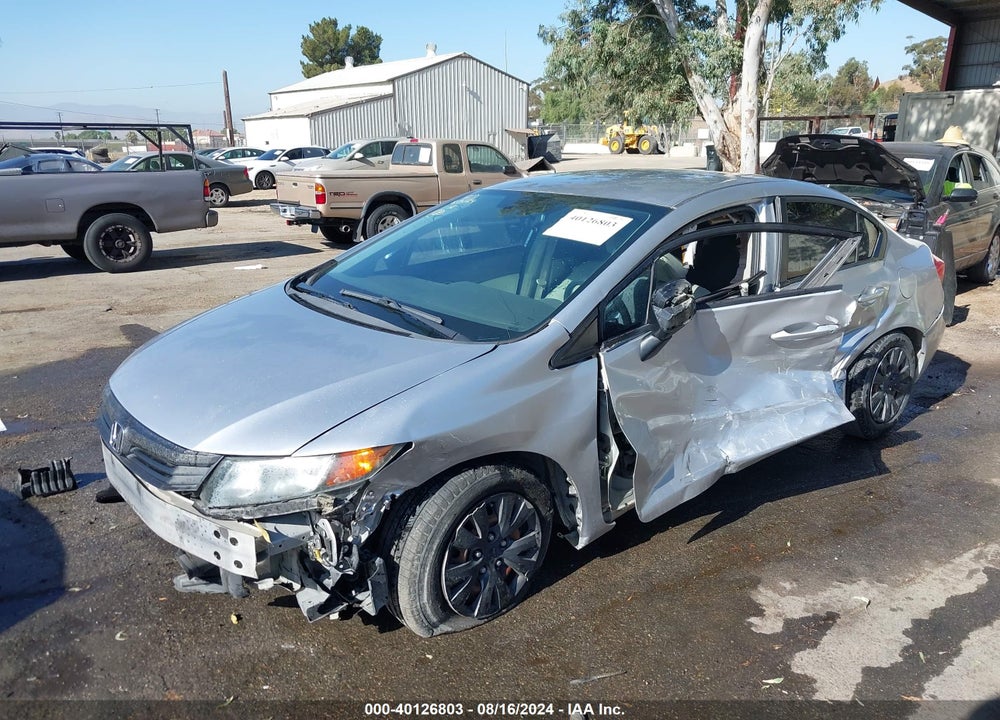 2012 HONDA CIVIC LX VIN: 19XFB2F59CE382754