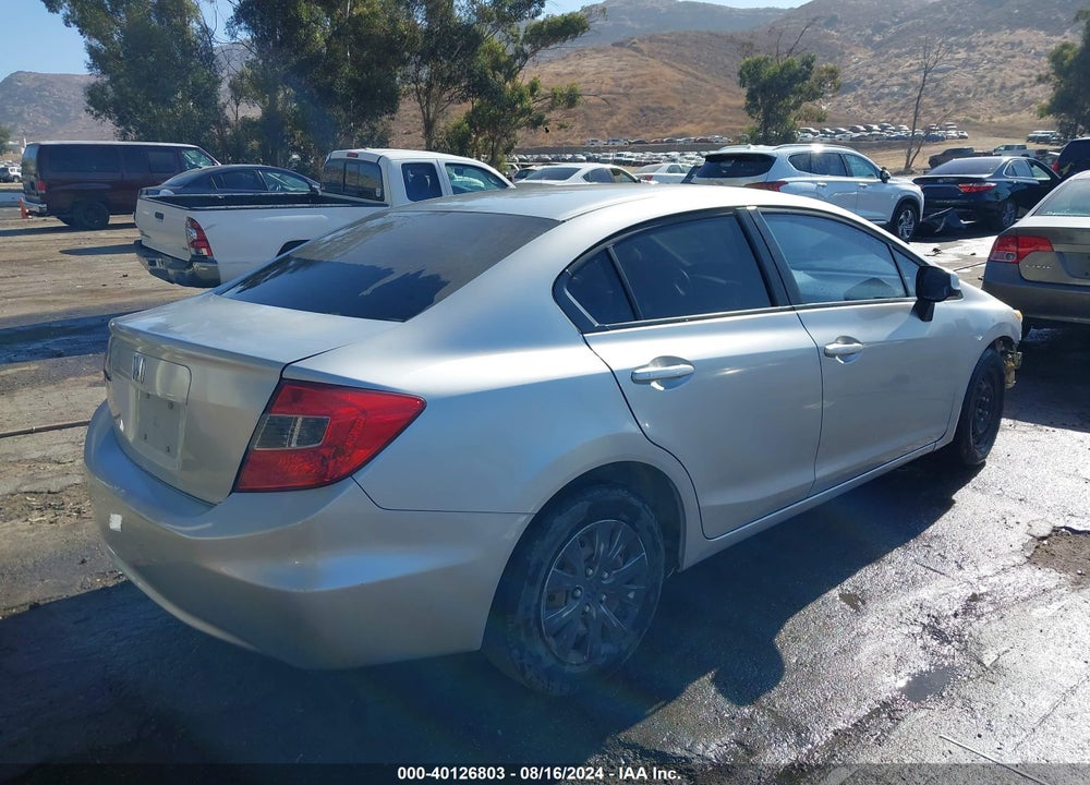 2012 HONDA CIVIC LX VIN: 19XFB2F59CE382754