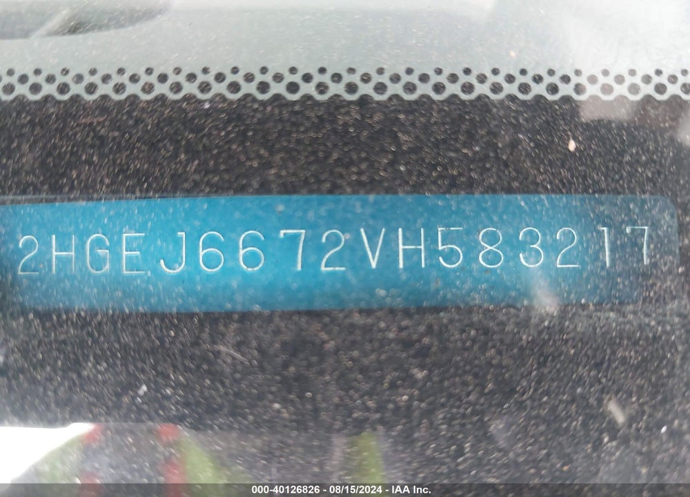 1997 HONDA CIVIC LX VIN: 2HGEJ6672VH583217