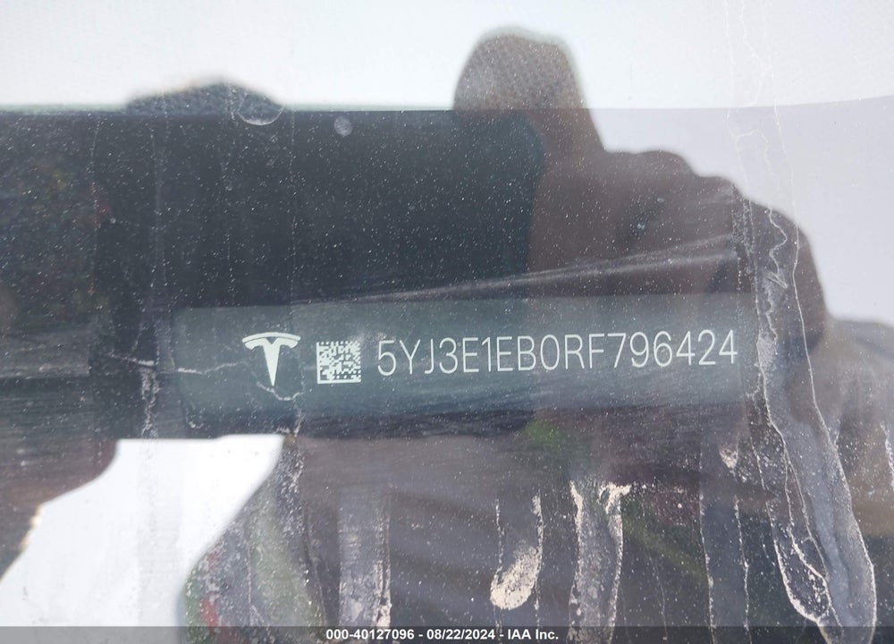 2024 TESLA MODEL 3 LONG RANGE DUAL MOTOR ALL-WHEEL DRIVE VIN: 5YJ3E1EB0RF796424