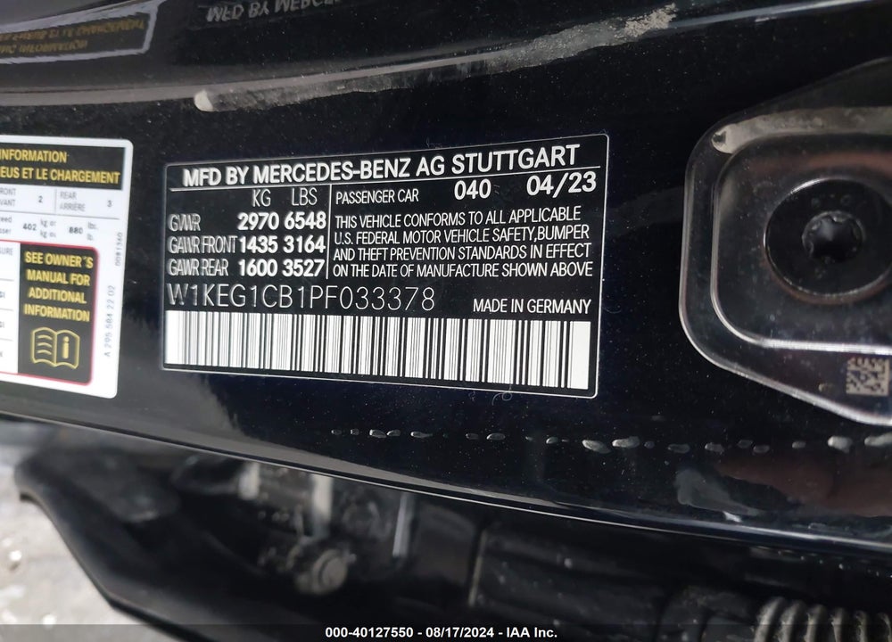 2023 MERCEDES-BENZ EQE 350 4MATIC VIN: W1KEG1CB1PF033378