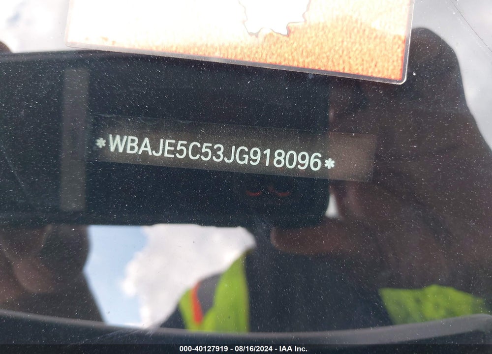 2018 BMW 540I VIN: WBAJE5C53JG918096