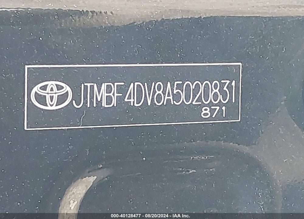 2010 TOYOTA RAV4 VIN: JTMBF4DV8A5020831