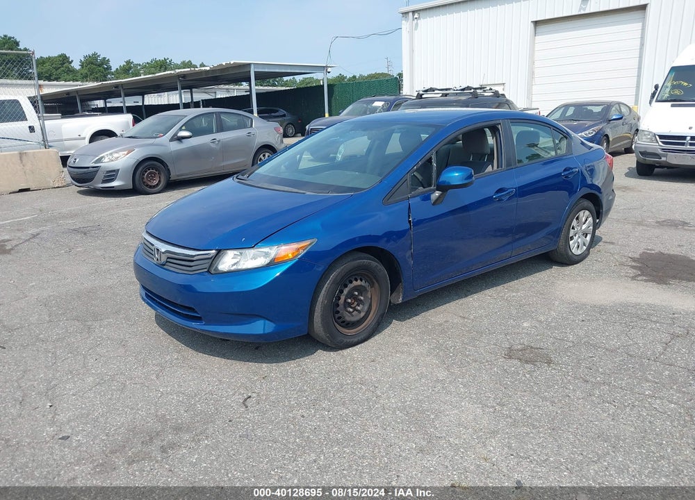 2012 HONDA CIVIC LX VIN: 19XFB2F53CE318967