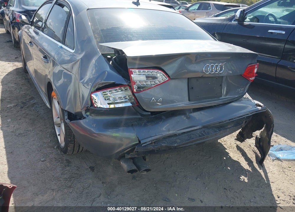 2012 AUDI A4 2.0T PREMIUM VIN: WAUFFAFL8CN017486