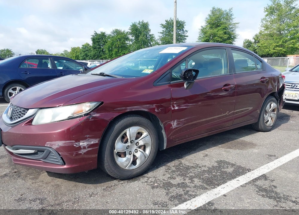 2014 HONDA CIVIC LX VIN: 19XFB2F59EE246031