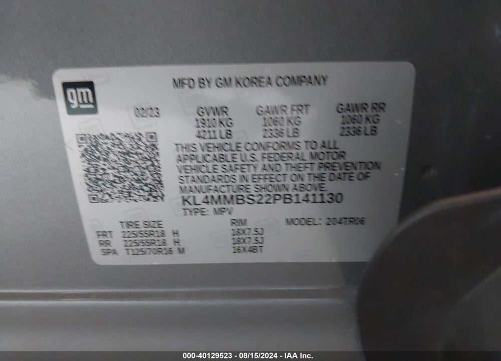 2023 BUICK ENCORE GX PREFERRED FWD VIN: KL4MMBS22PB141130