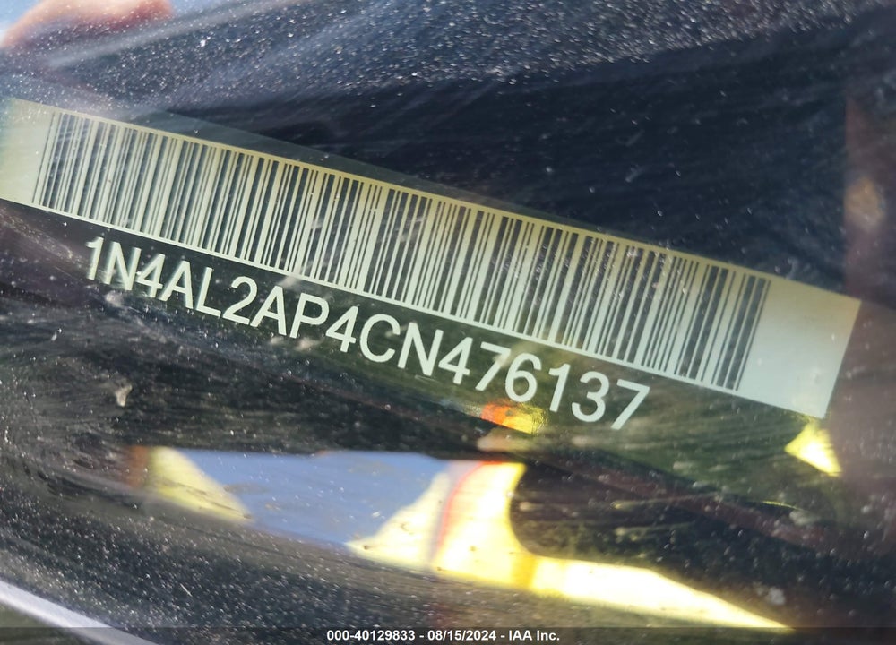 2012 NISSAN ALTIMA 2.5 S VIN: 1N4AL2AP4CN476137