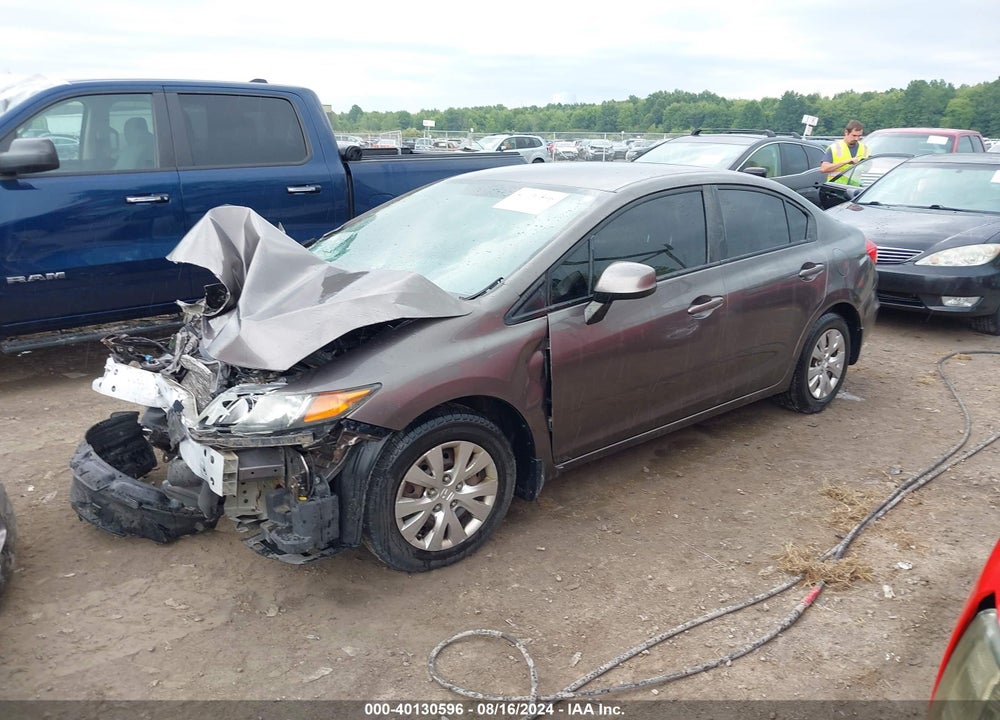 2012 HONDA CIVIC LX VIN: 19XFB2F52CE005604
