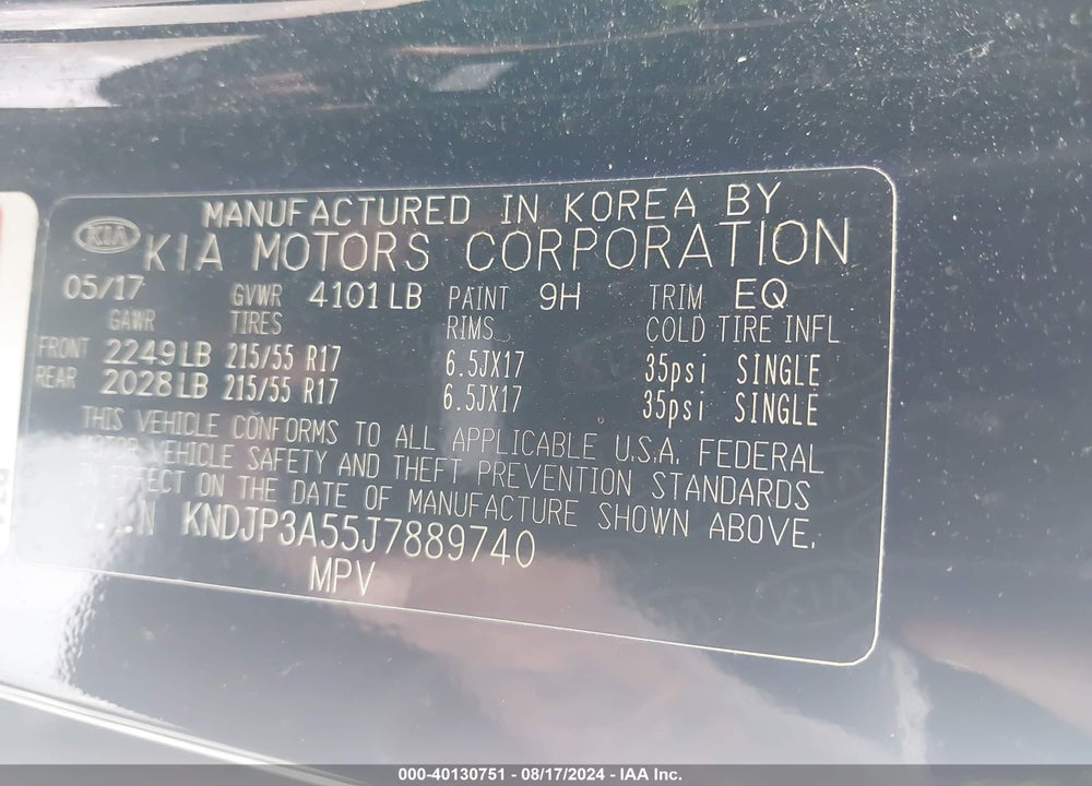 2018 KIA SOUL VIN: KNDJP3A55J7889740