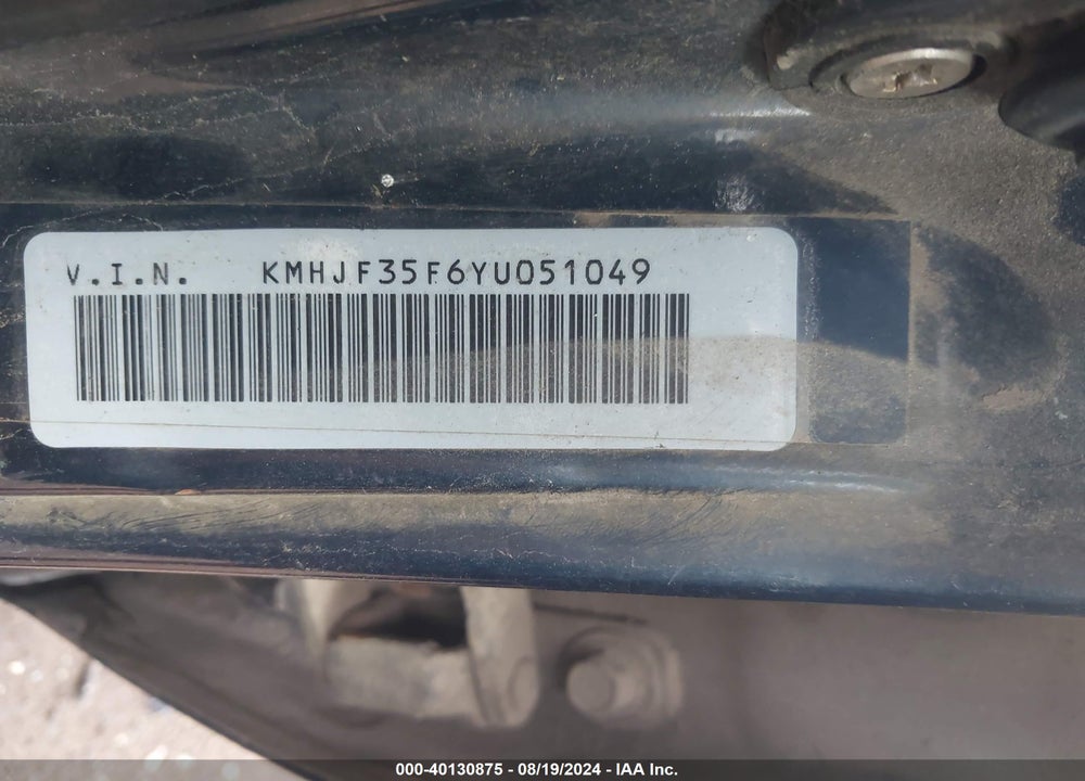2000 HYUNDAI ELANTRA GLS VIN: KMHJF35F6YU051049