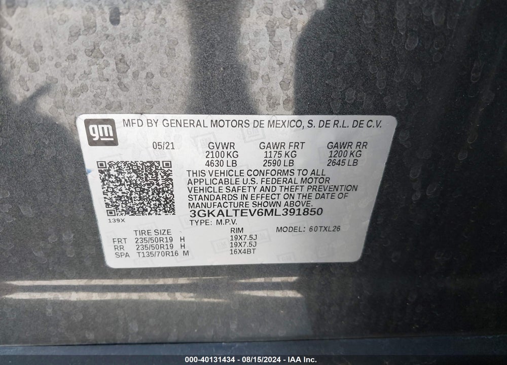 2021 GMC TERRAIN AWD SLE VIN: 3GKALTEV6ML391850