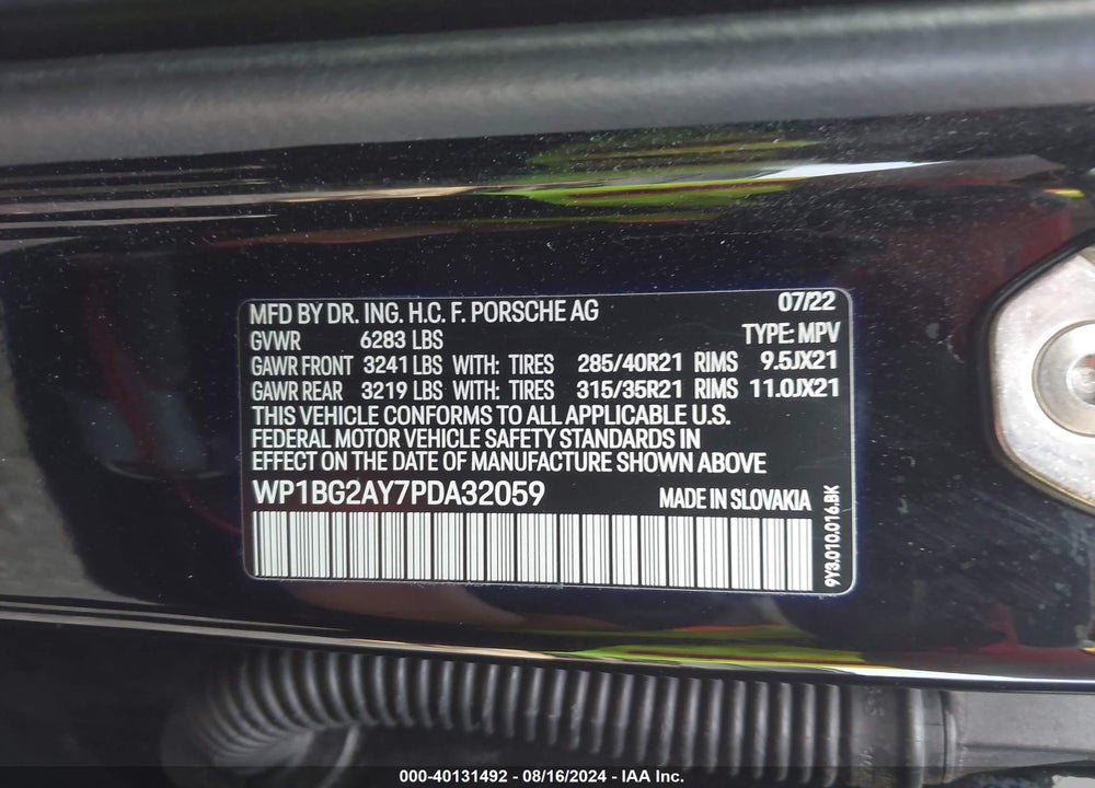 2023 PORSCHE CAYENNE COUPE GTS VIN: WP1BG2AY7PDA32059