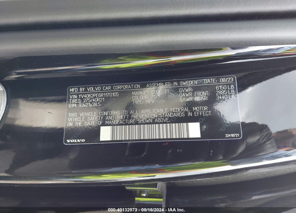 2024 VOLVO XC90 B6 PLUS BRIGHT THEME 7-SEATER VIN: YV4062PE6R1170105