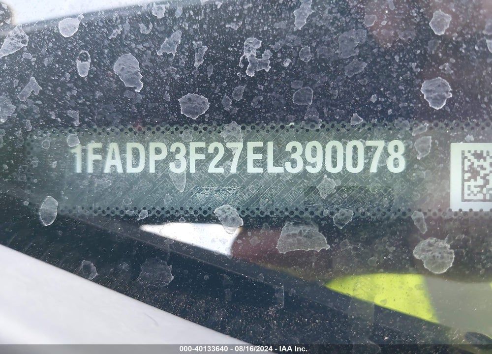 2014 FORD FOCUS SE VIN: 1FADP3F27EL390078