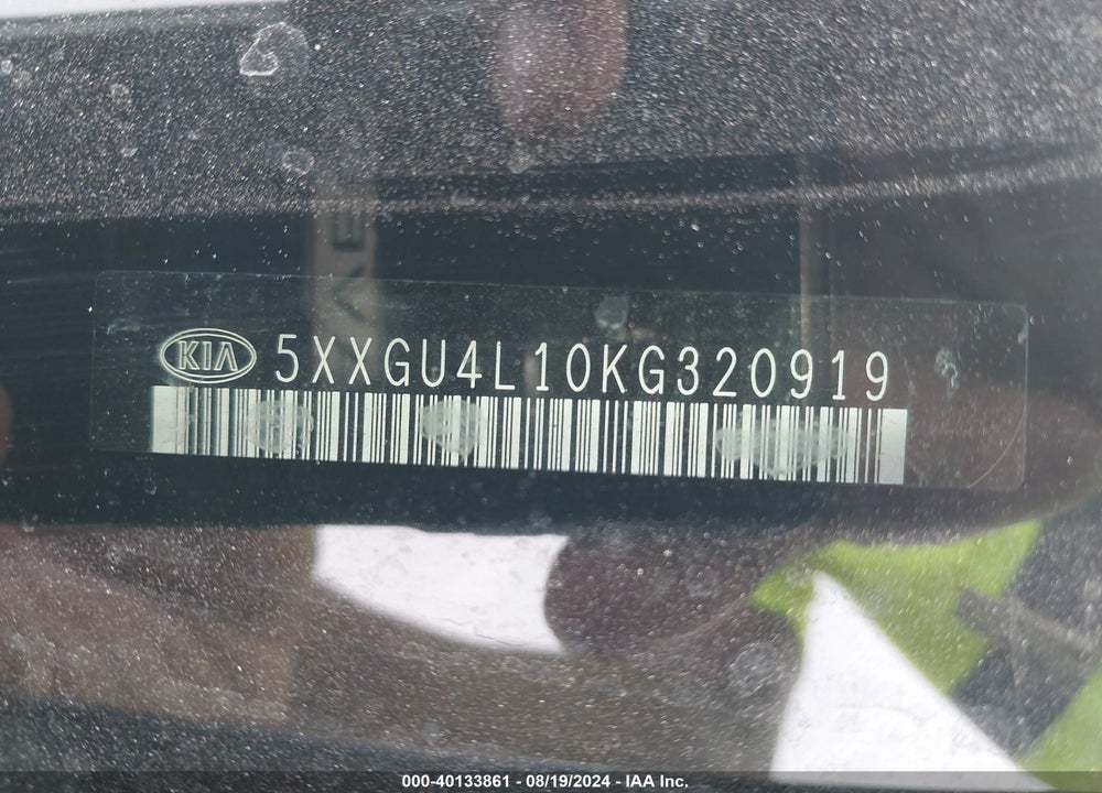2019 KIA OPTIMA EX VIN: 5XXGU4L10KG320919