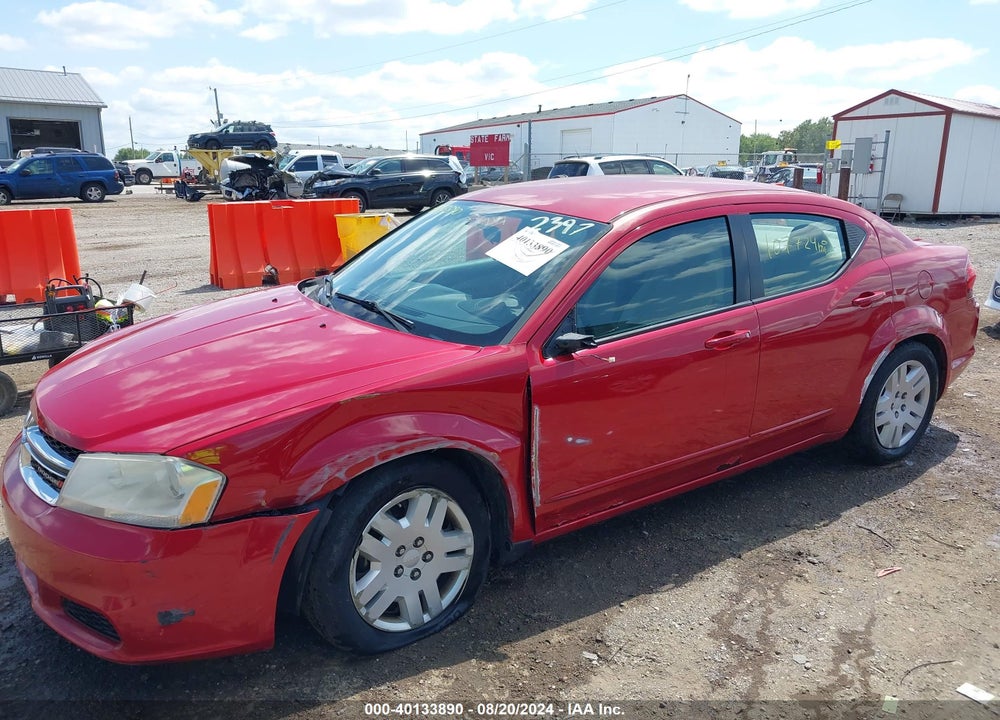 2012 DODGE AVENGER SE VIN: 1C3CDZAG6CN327709