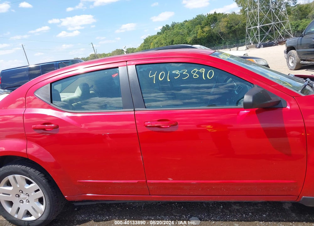 2012 DODGE AVENGER SE VIN: 1C3CDZAG6CN327709