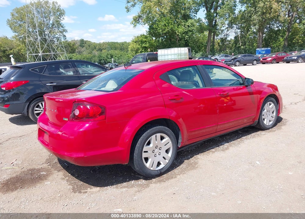 2012 DODGE AVENGER SE VIN: 1C3CDZAG6CN327709