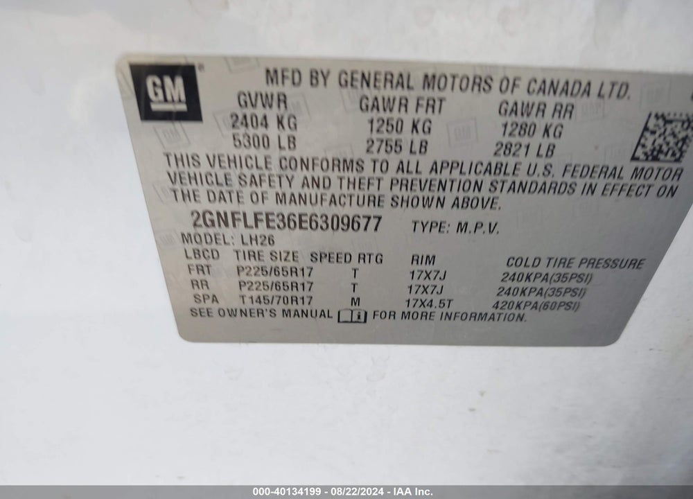 2014 CHEVROLET EQUINOX 1LT VIN: 2GNFLFE36E6309677