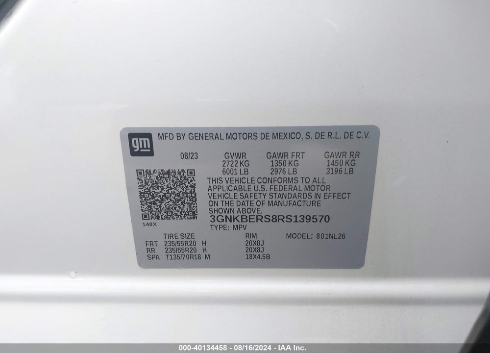 2024 CHEVROLET BLAZER FWD RS VIN: 3GNKBERS8RS139570