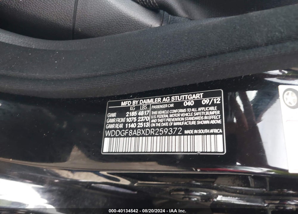 2013 MERCEDES-BENZ C 300 LUXURY 4MATIC/SPORT 4MATIC VIN: WDDGF8ABXDR259372