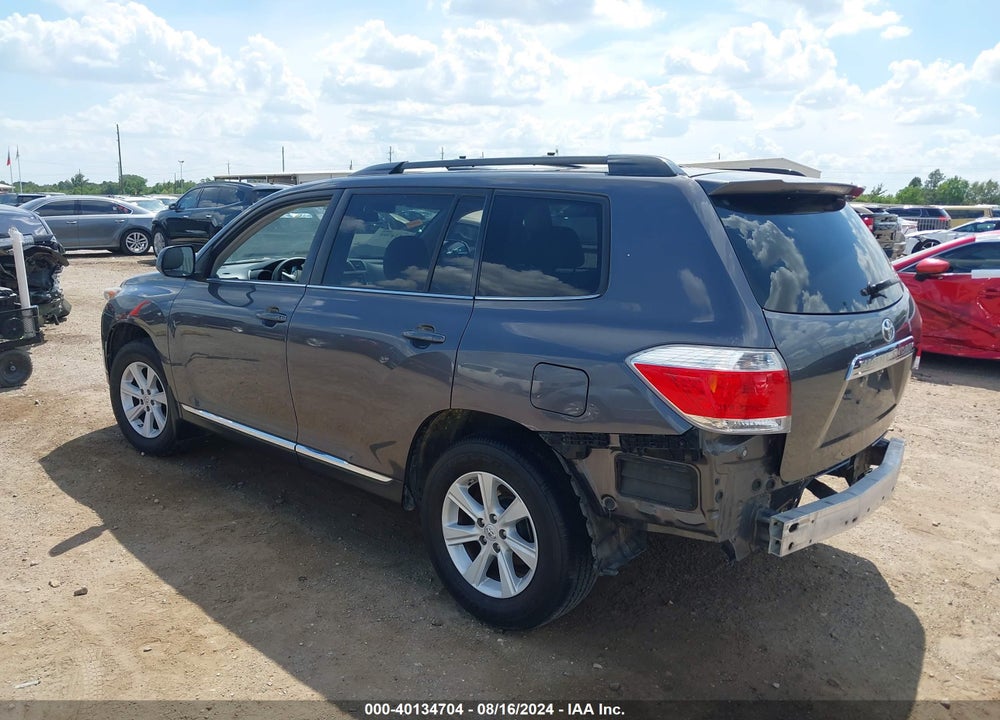 2013 TOYOTA HIGHLANDER BASE PLUS V6 VIN: 5TDZK3EH0DS142160