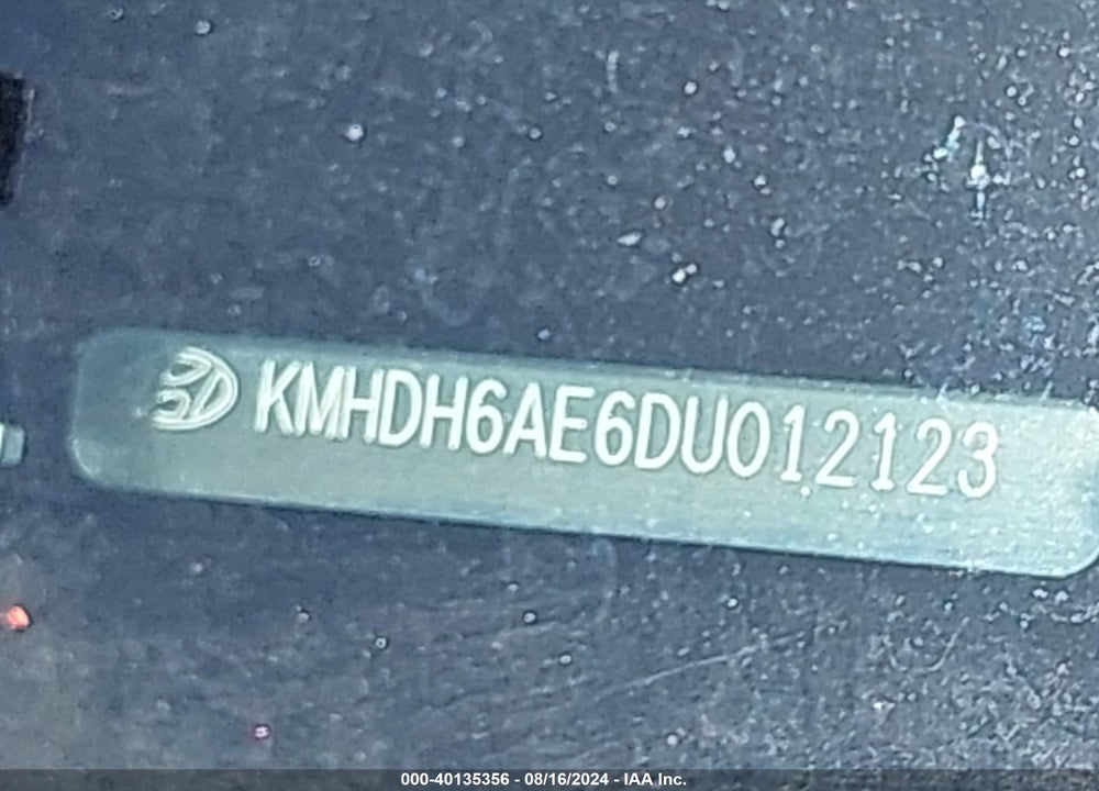 2013 HYUNDAI ELANTRA GS VIN: KMHDH6AE6DU012123