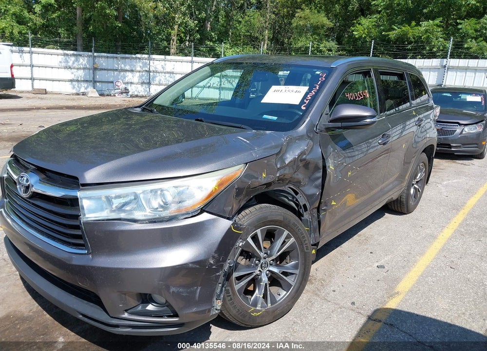 2016 TOYOTA HIGHLANDER XLE V6 VIN: 5TDJKRFH4GS506843