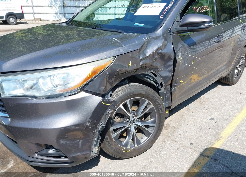 2016 TOYOTA HIGHLANDER XLE V6 VIN: 5TDJKRFH4GS506843
