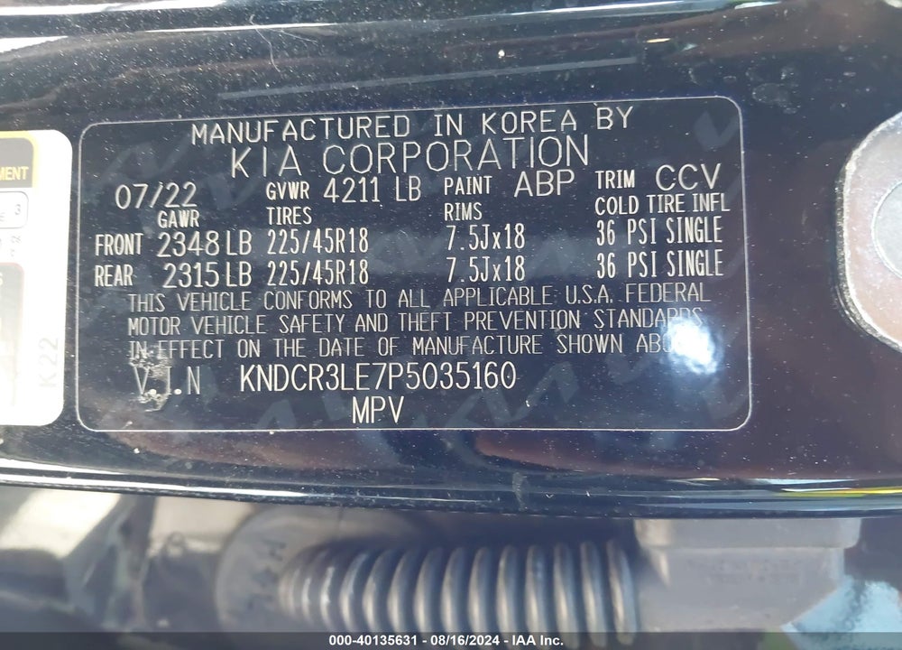 2023 KIA NIRO EX TOURING VIN: KNDCR3LE7P5035160