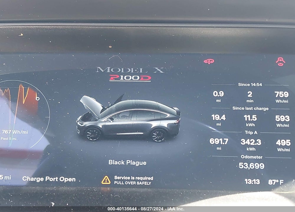2017 TESLA MODEL X P100D VIN: 5YJXCBE46HF052808